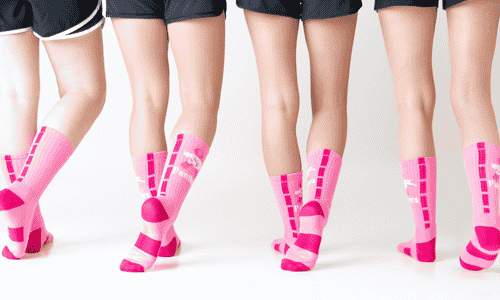 Breast Cancer Awareness Team Socks Created by Spirit Sox USA