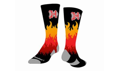 custom socks created by spirit sox usa for CAL Fire