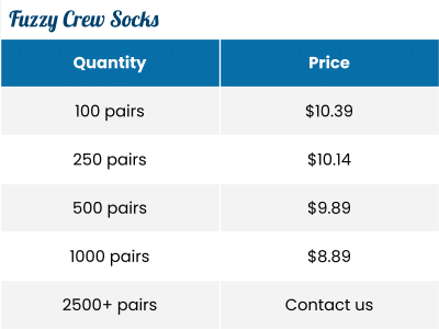 Cost of Bulk Custom Fuzzy Socks Cost of Bulk Custom Fuzzy Socks
