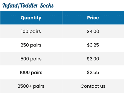 Cost of Bulk Custom Baby Socks Cost of Bulk Custom Baby Socks