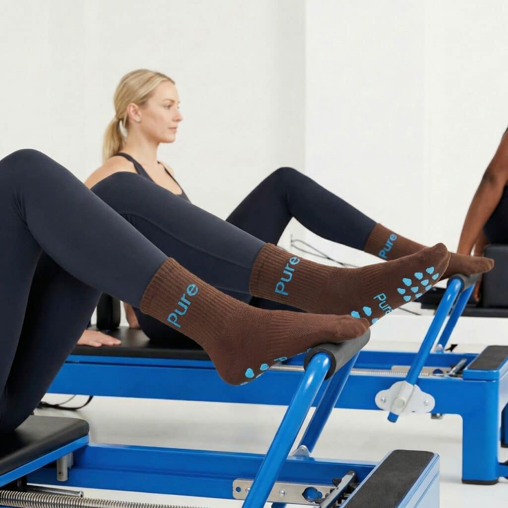 women athletes wearing custom design grippy socks from spiritsox USA