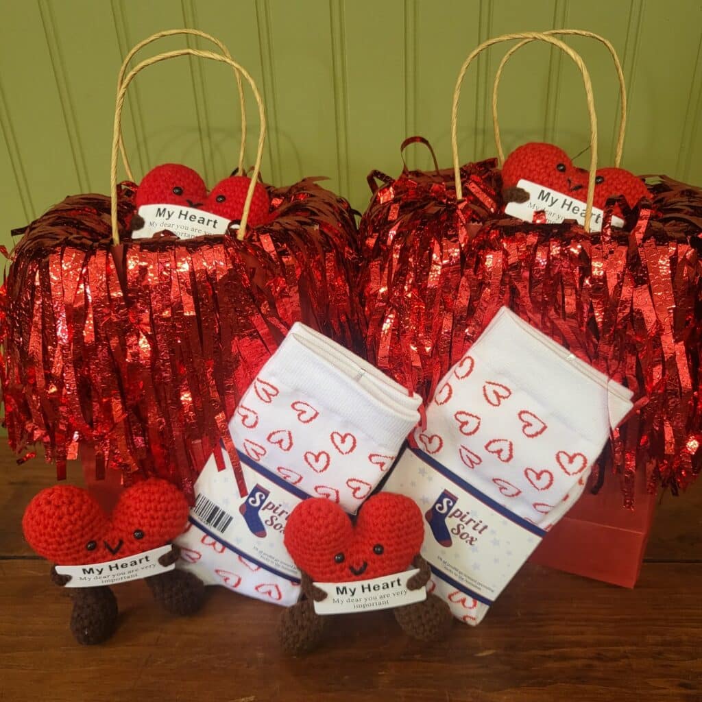 a custom socks Valentine's Day gift bundle in right packaging