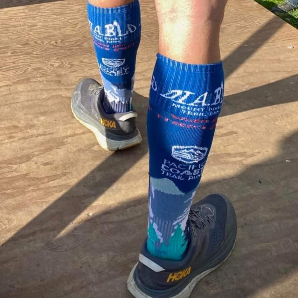 sock styling tips with sneakers and a pair of branded custom design sock