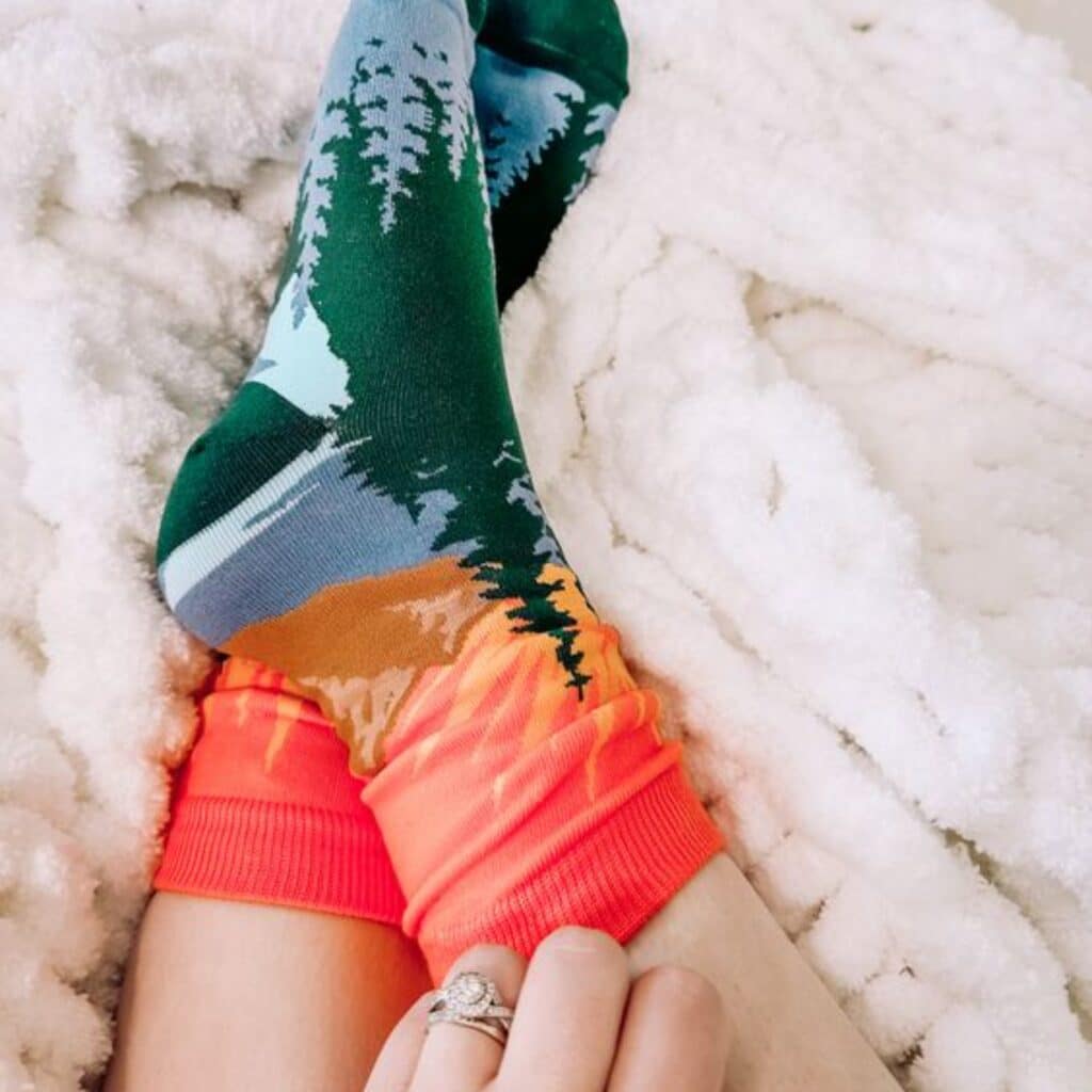 outdoorsy custom print sock styling