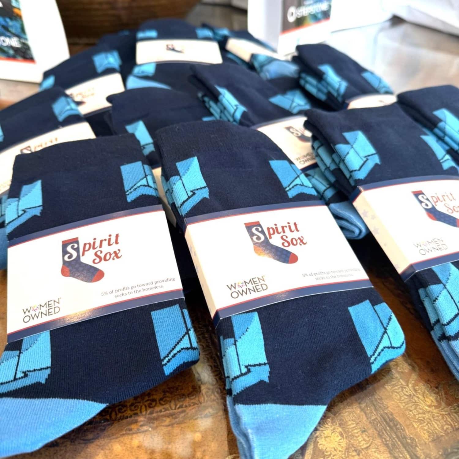 branded custom sock from spirit sox usa used as retail products