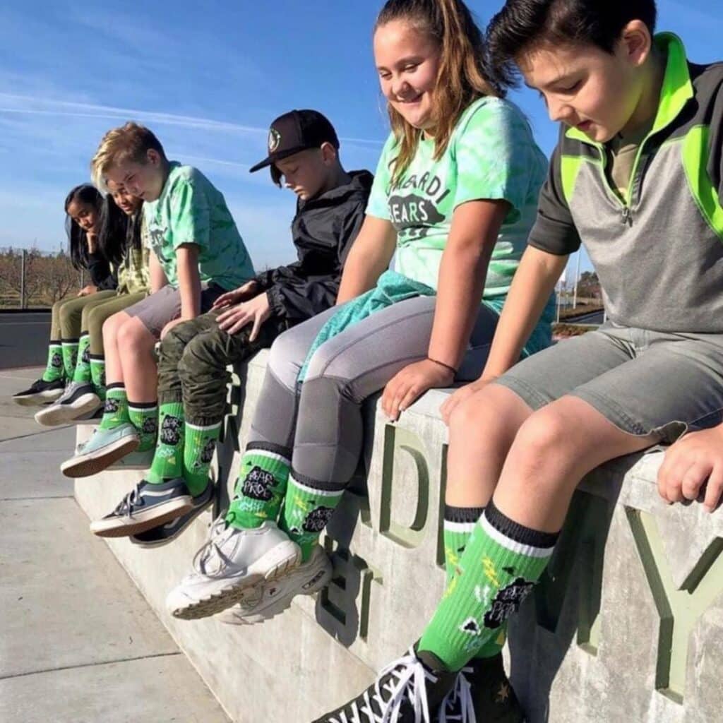 a youth sports team wearing custom socks from spirit sox usa