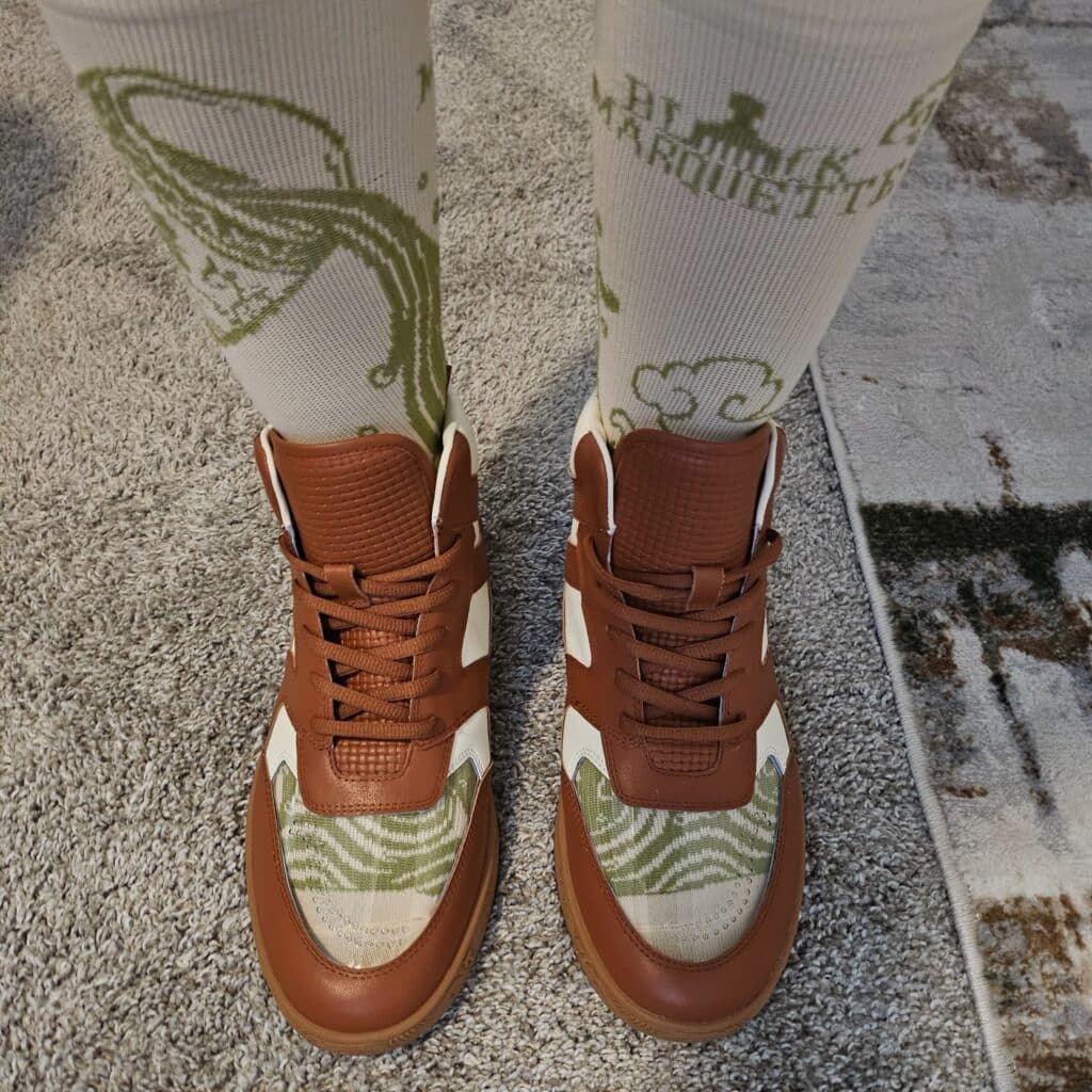 sample image of custom knee high socks with personalized logo by spirit sox