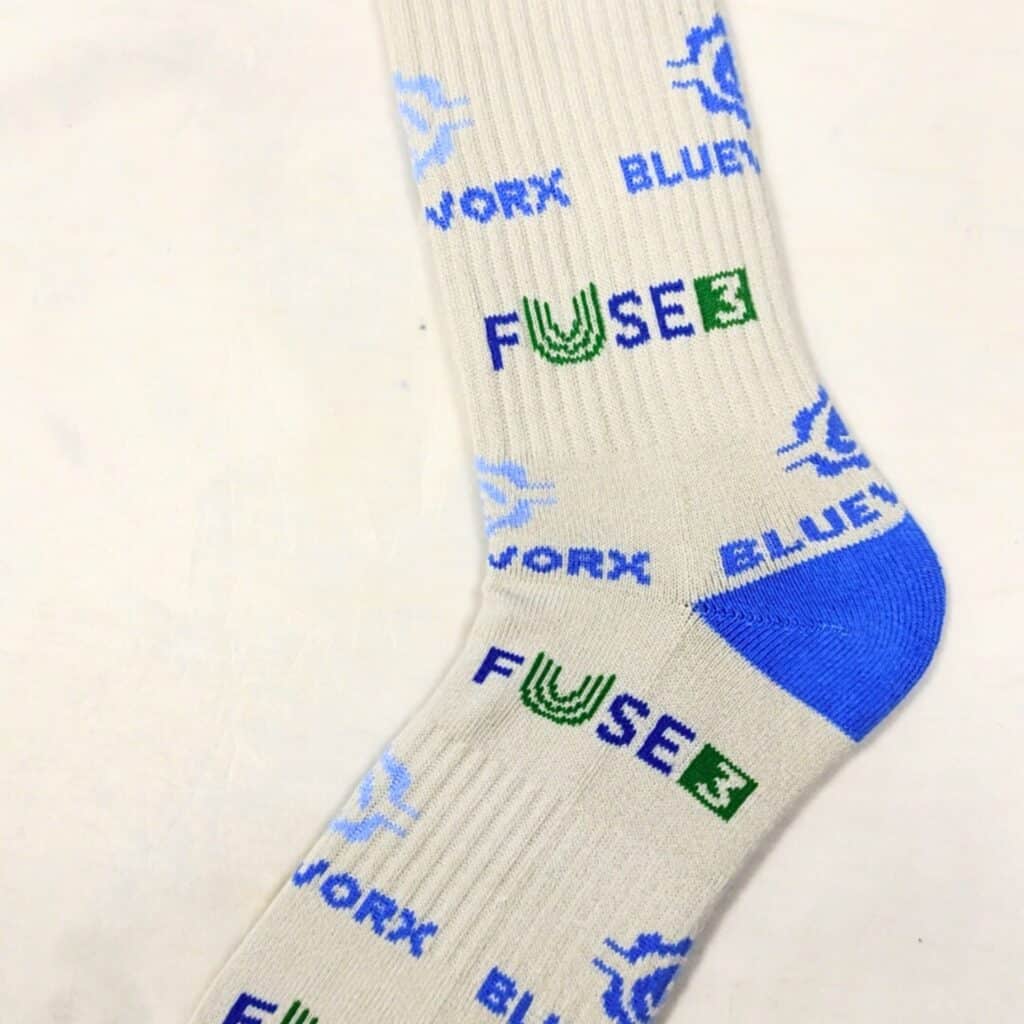 custom logo sock with fuse 3 logo