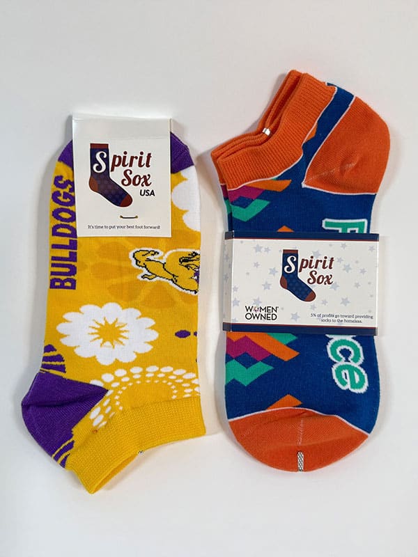 custom ankles socks by spirit sox with daisy and company branding