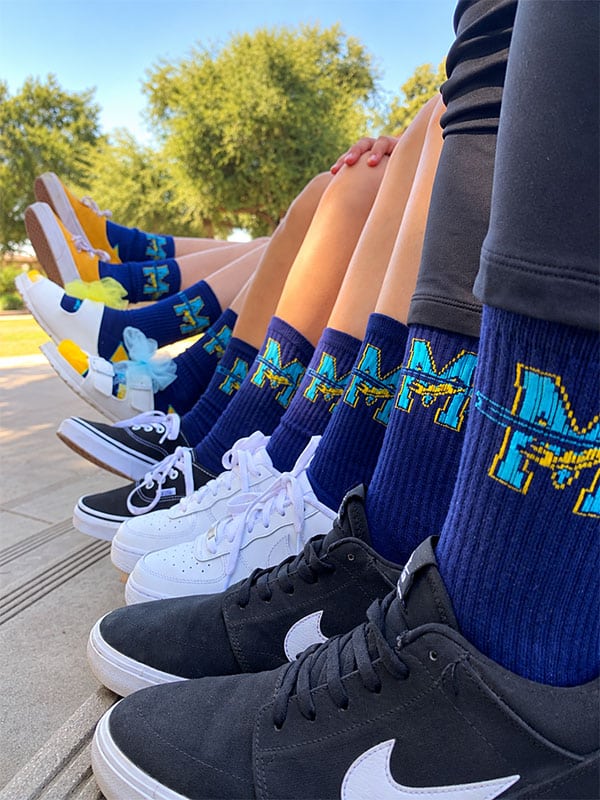 custom athletic socks with team and school logos