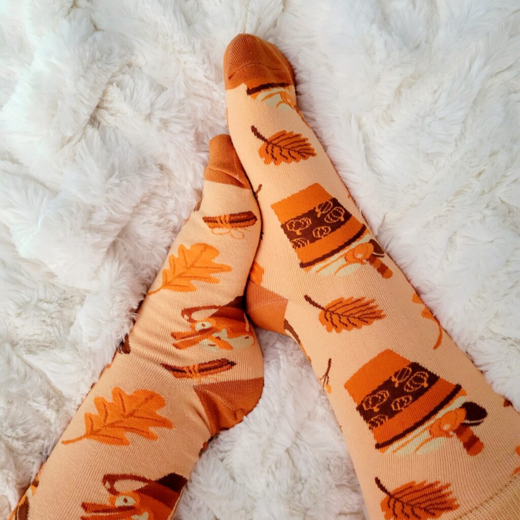fall pumpkin spice design custom socks