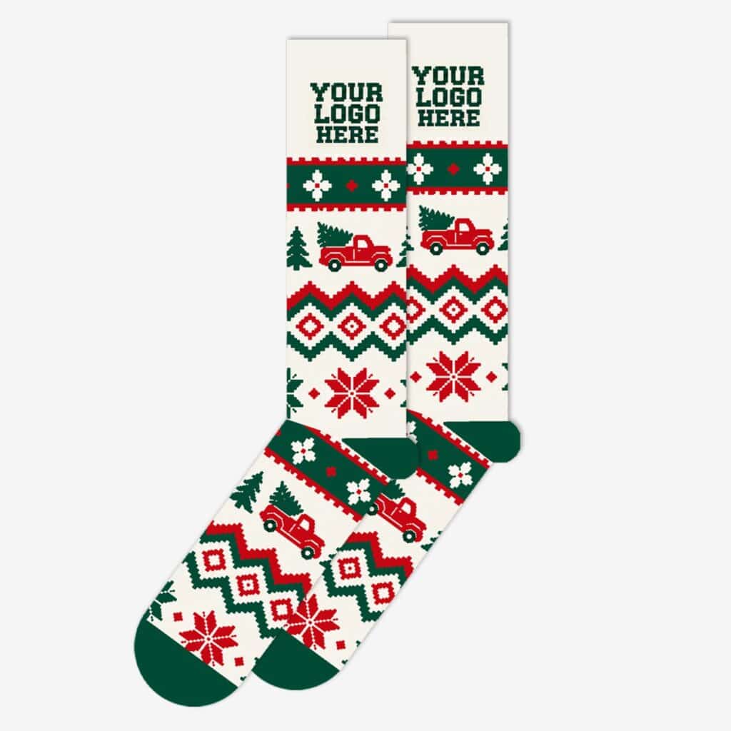 custom knitted holiday athletic socks