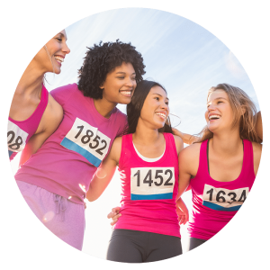 woman running in a race