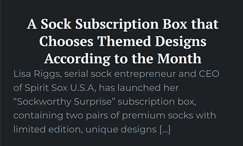 article about our sock subscription