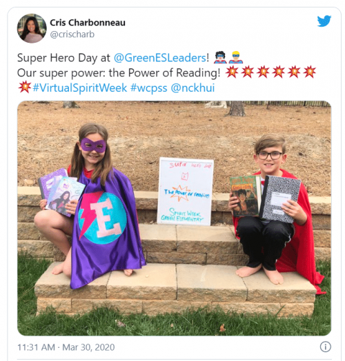 spirit week social media post screenshot